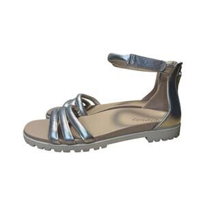 Vionic Laurel Leather Sandal Women's Sz 9 Silver Metallic Cocktail Dressy Chunky
